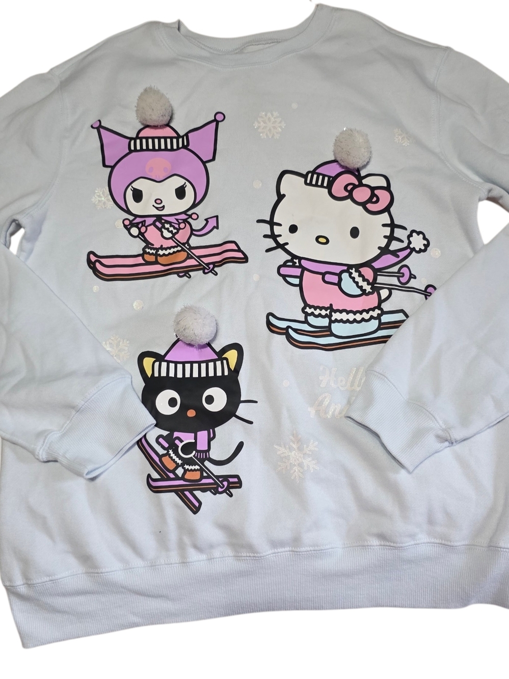 Hello Kitty Light Blue Pullover with Purple and Pink Accents